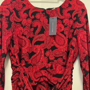 Tommy Hilfiger Red and Black Paisley Dress